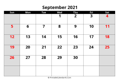 2021 september uk calendar with holidays, with week start on sunday