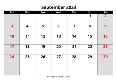 2023 september uk calendar with holidays, with week start on sunday