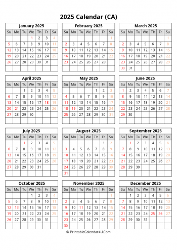 printable canada calendar 2025 with holidays (portrait)