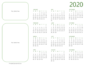 2020 photo calendar landscape layout