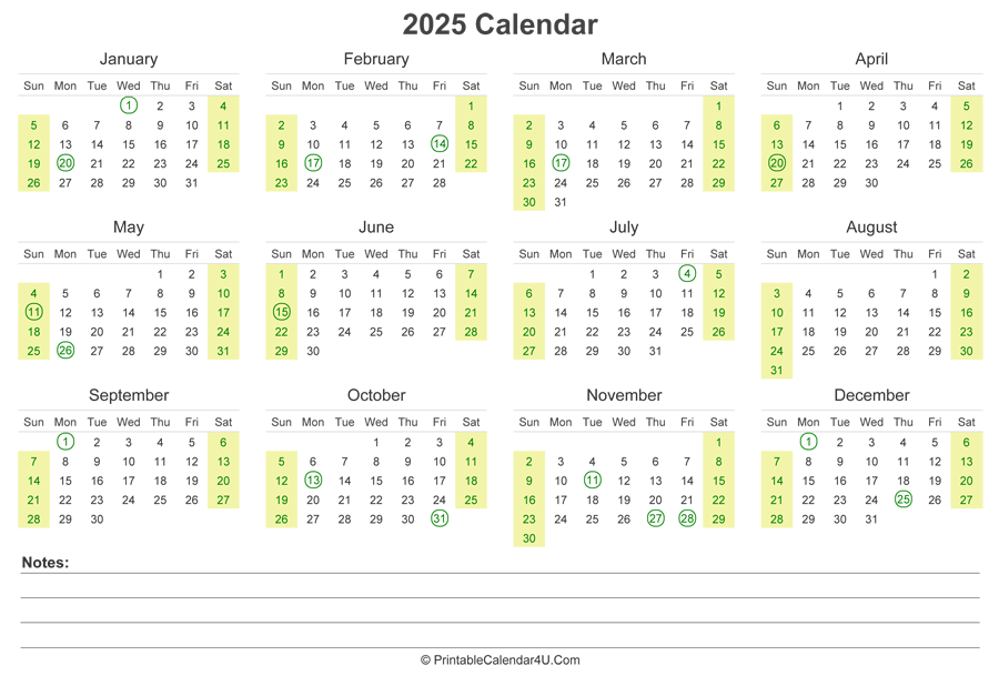 Calendar 2021 - 2025 / Calendario 2021 2022 2023 2024 2025 2026 2027 ...