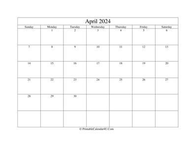 april 2024 editable calendar with holidays