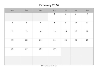 editable calendar february 2024