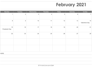 editable february 2021 calendar