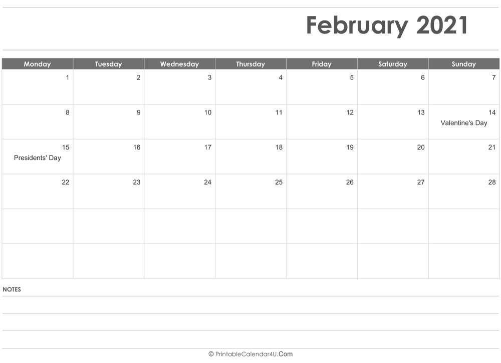 editable february 2021 calendar