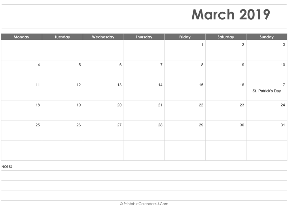 march-2019-calendar-templates