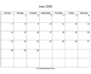 fillable 2020 calendar june