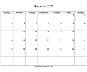 fillable 2022 calendar december