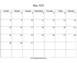 May 2022 Calendar Editable May 2022 Editable Calendar With Holidays