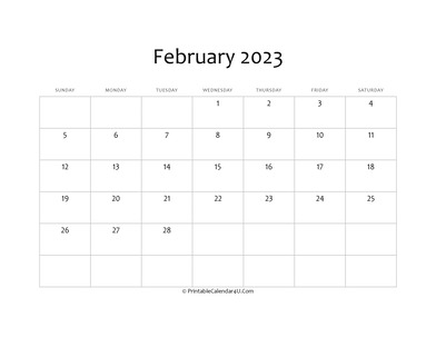 fillable 2023 calendar february