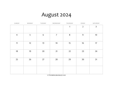 fillable 2024 calendar august