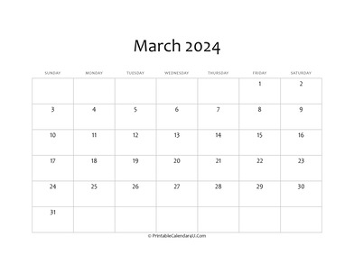 fillable 2024 calendar march
