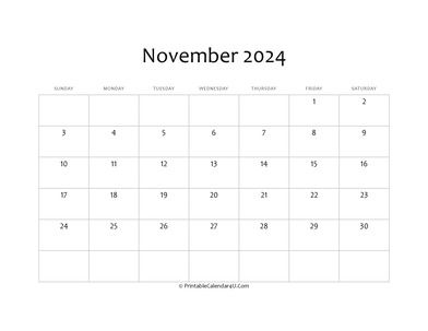 fillable 2024 calendar november