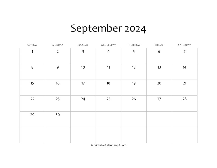 September 2024 Calendar Templates