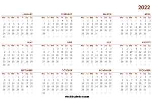 free 2022 calendar
