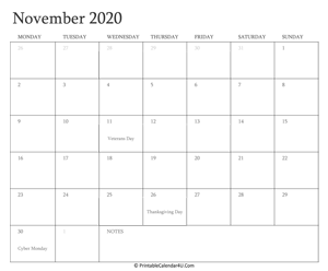 Blank November 2019 Calendar Printable Template Editable Wallpaper Calendar Letters