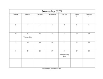 november 2024 editable calendar with holidays