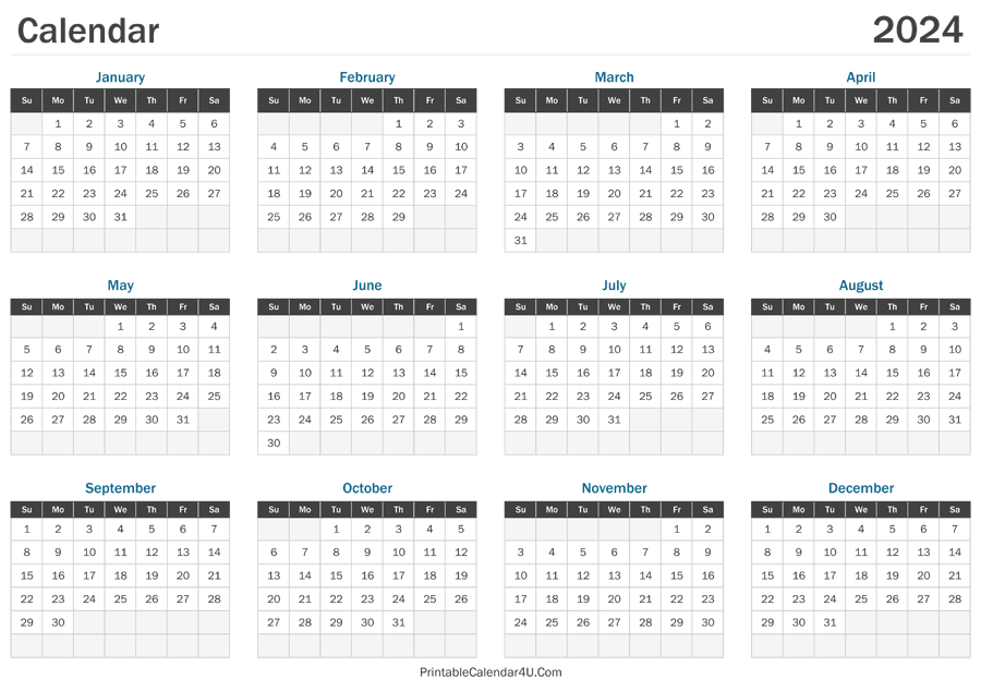 Printable Calendar 2024 Free Printable New Latest Famous Printable Calendar For 2024 Free
