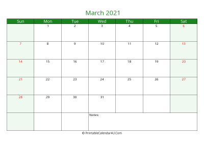 editable calendar march 2021 with us holidays