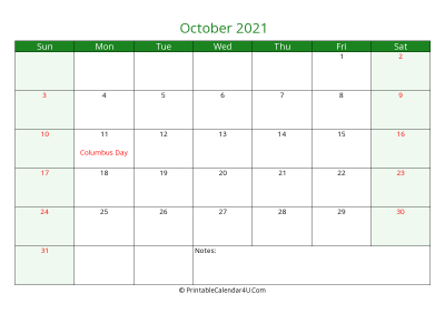 editable calendar october 2021 with us holidays