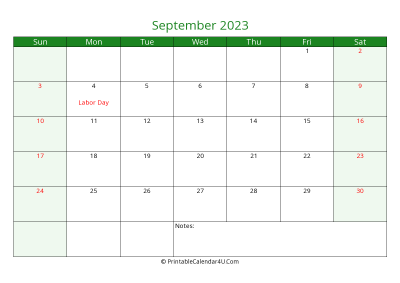 editable calendar september 2023 with us holidays