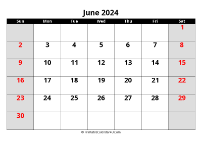 june 2024 editable calendar with large font size