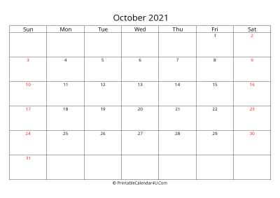 october 2021 calendar printable with uk bank holidays