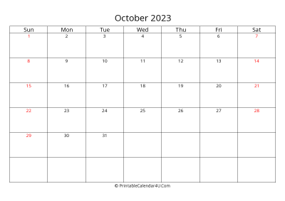 october 2023 calendar printable with uk bank holidays